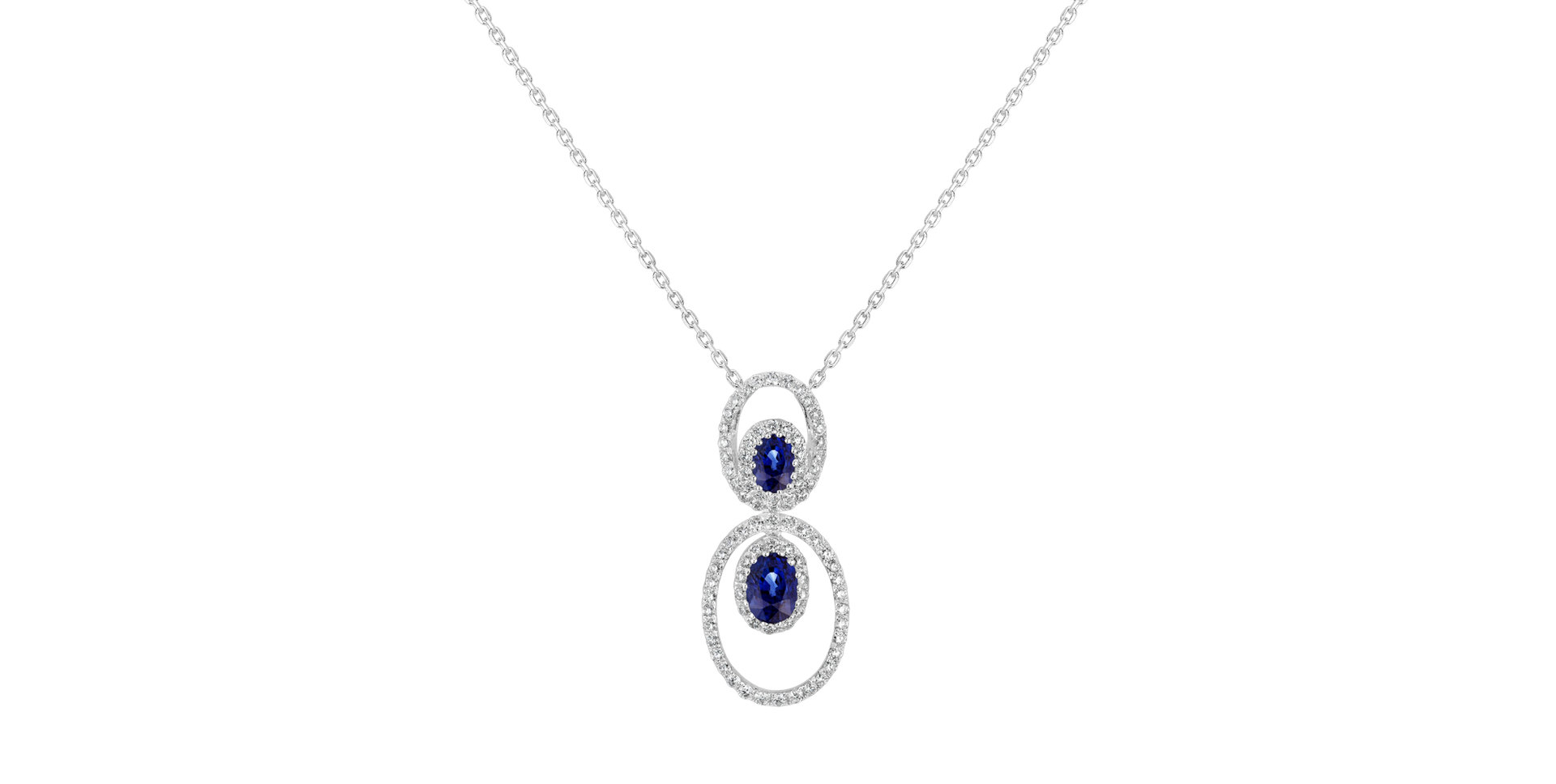 Diamond pendant with Sapphire Circles of Water