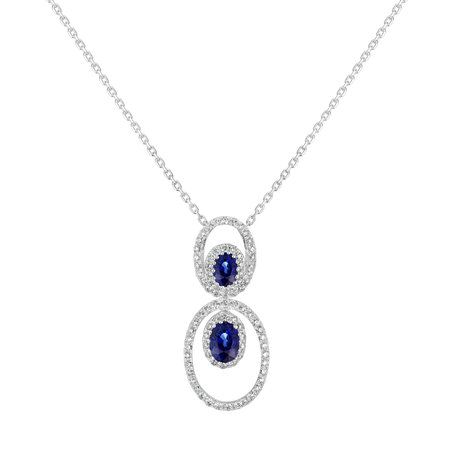 Diamond pendant with Sapphire Circles of Water