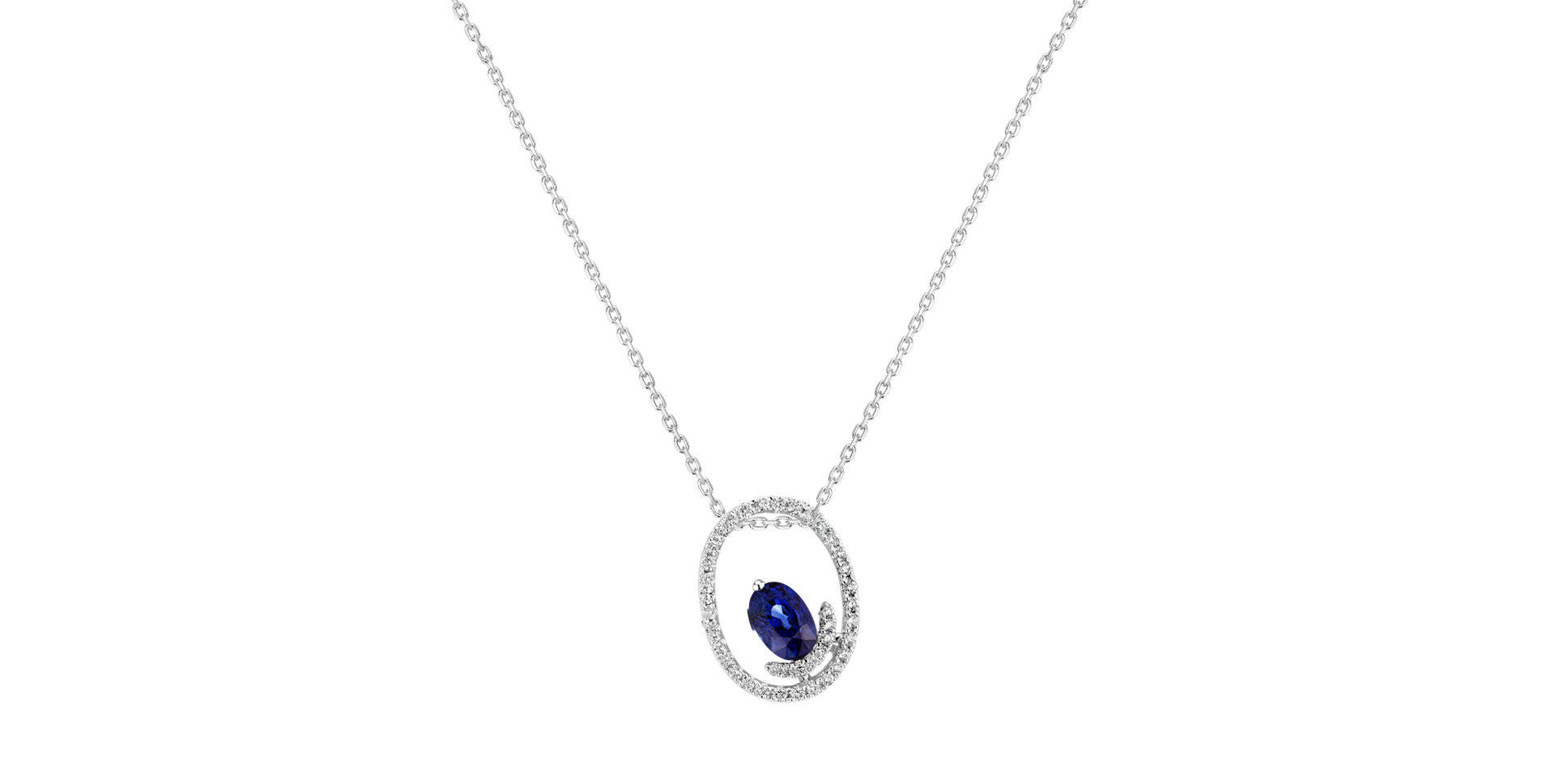 Diamond pendant with Sapphire Erlene
