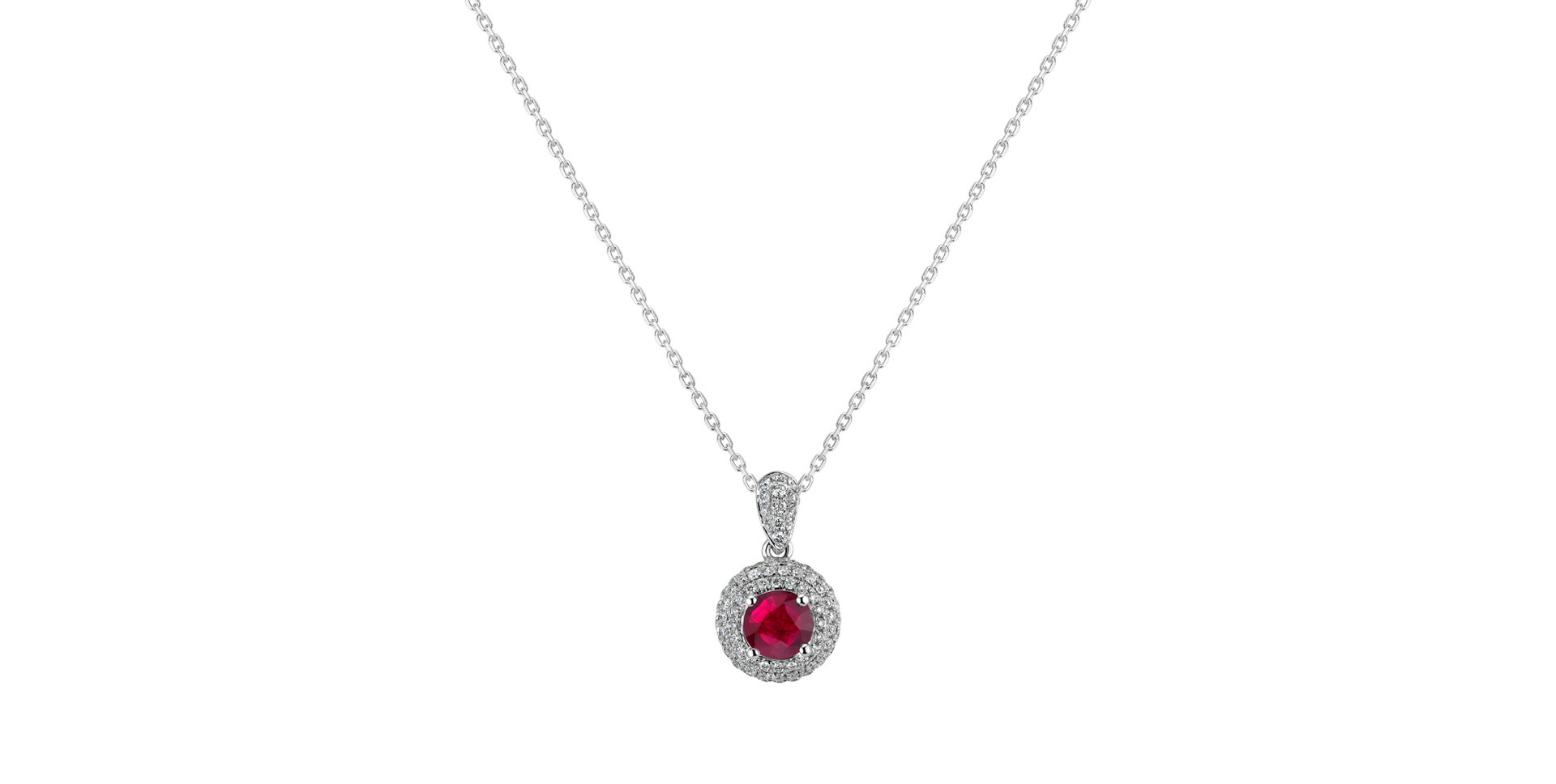 Diamond pendant with Ruby Israeli