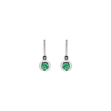 Earrings with Emerald Little Treasure