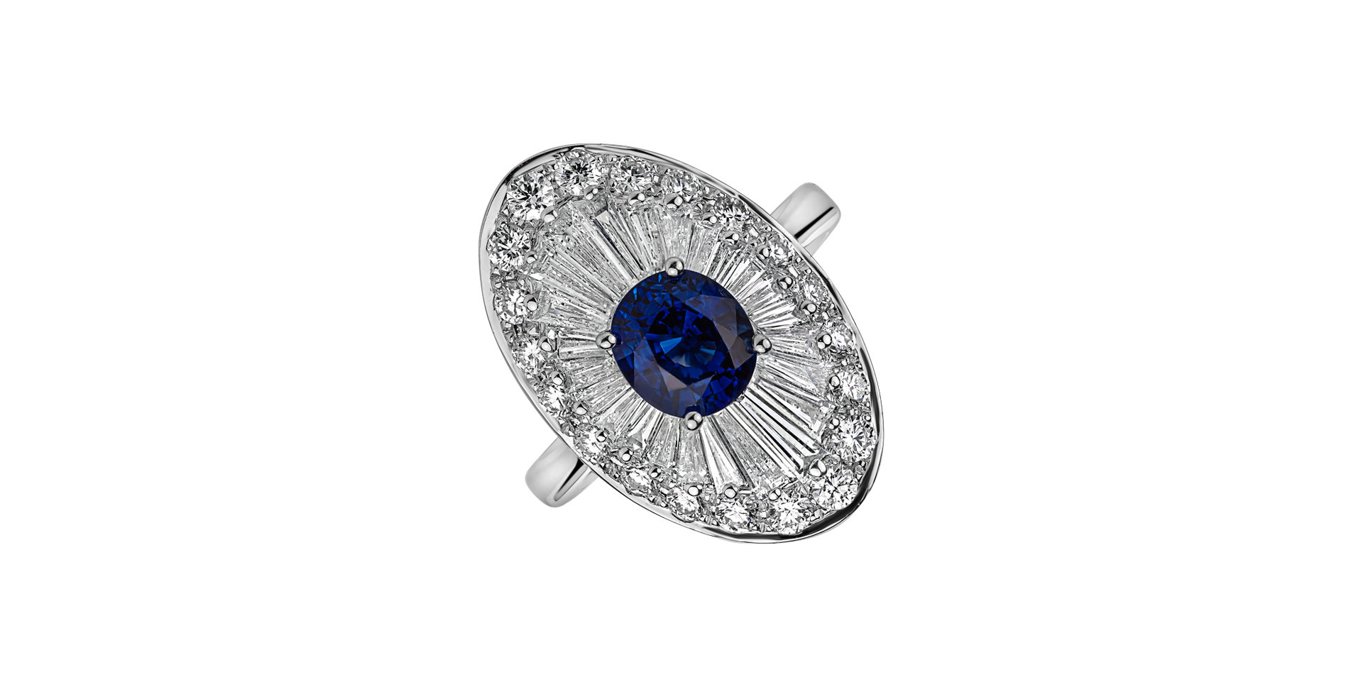 Diamond ring with Sapphire Laurence