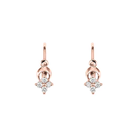 Children's diamond earrings Flower