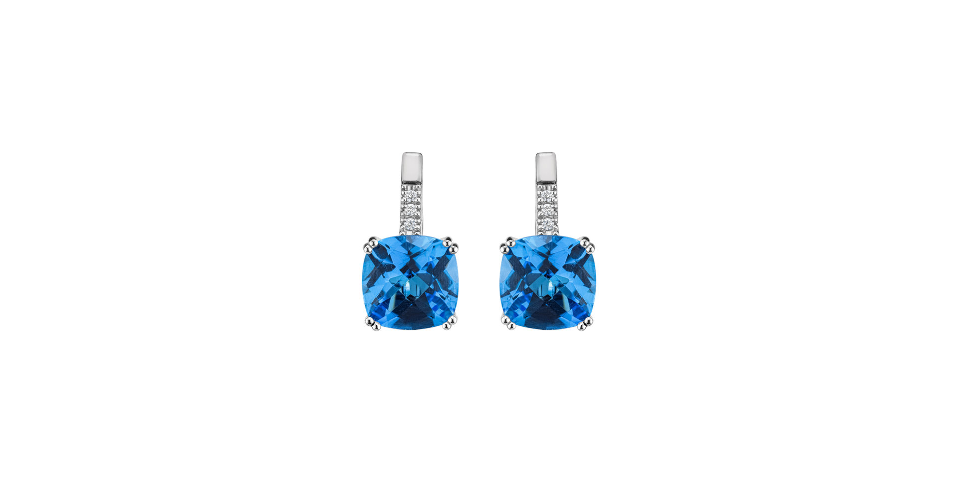 Diamond earrings with Topaz Space Romance