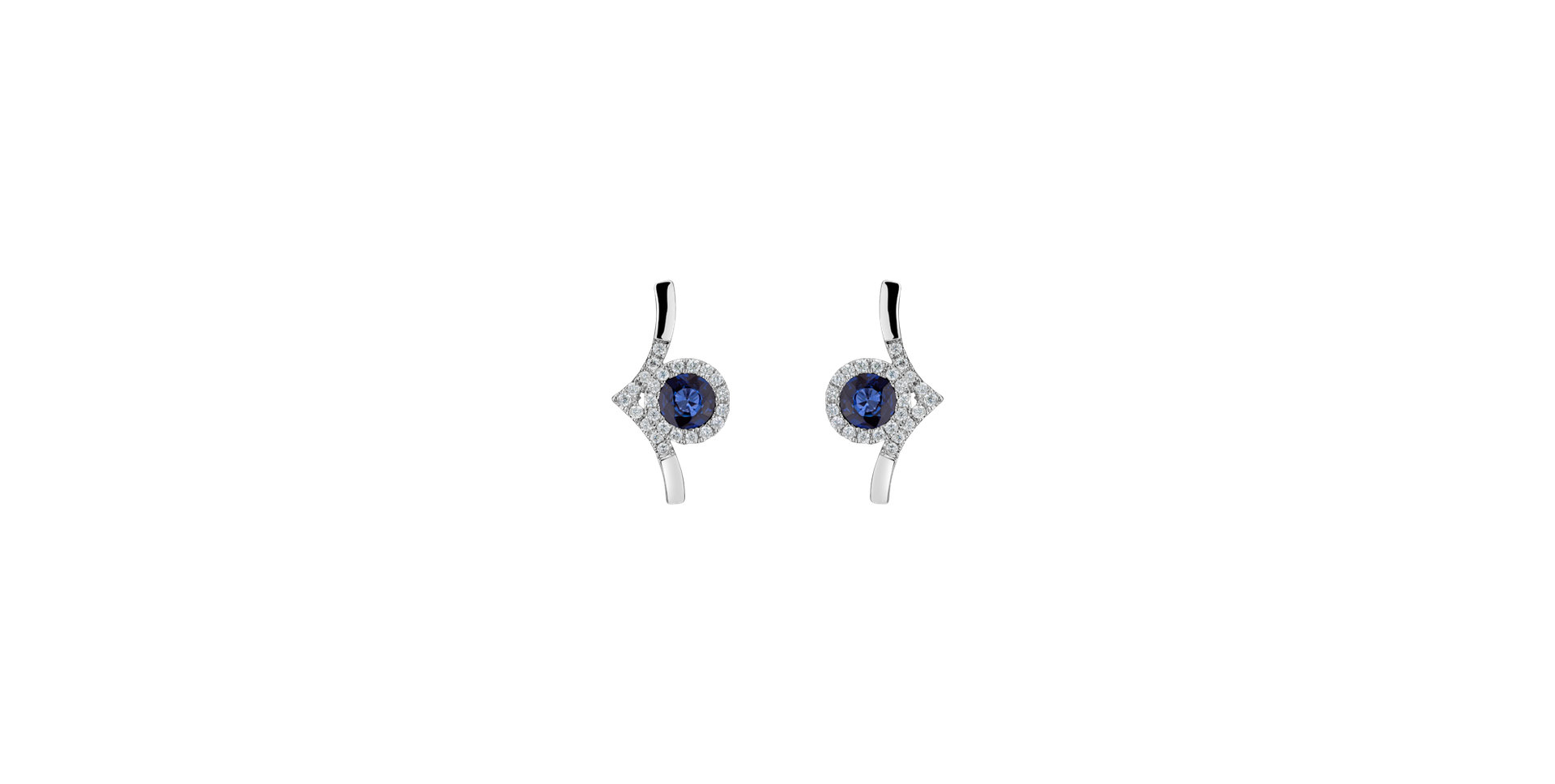 Diamond earrings with Sapphire Darkness in the Light