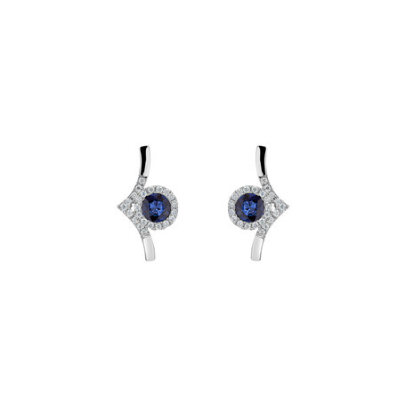 Diamond earrings with Sapphire Darkness in the Light