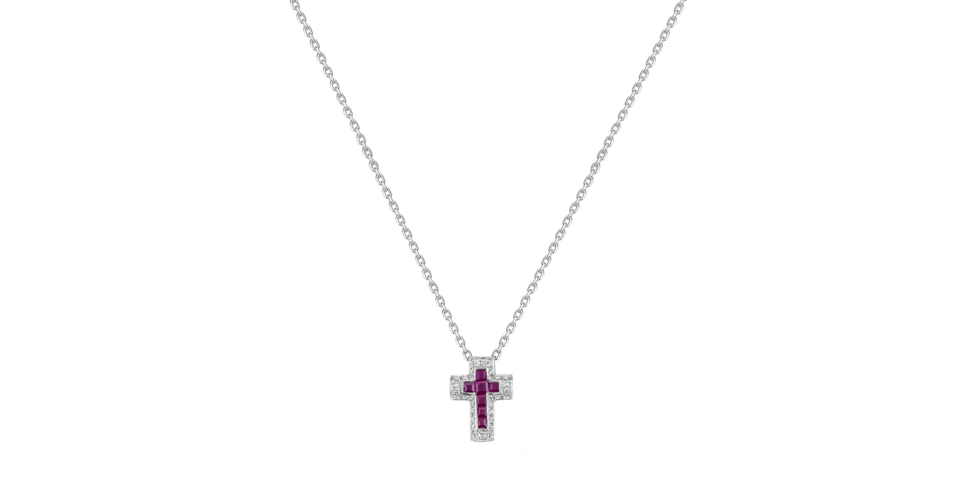 Diamond pendant with Rubies Theosian Cross