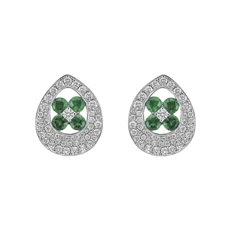 Diamond earrings and Emerald Nobl Charm