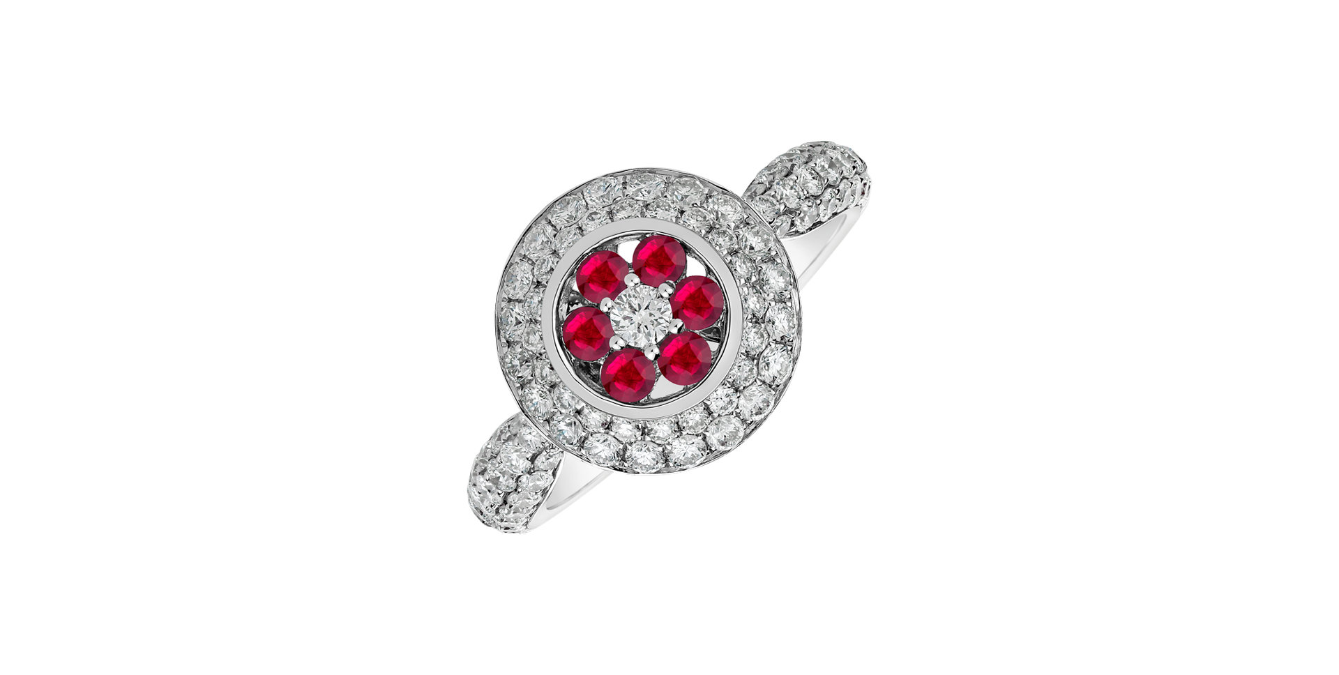 Diamond ring with Ruby Regina