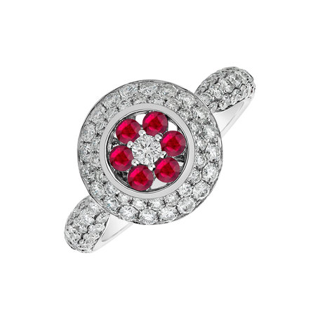 Diamond ring with Ruby Regina