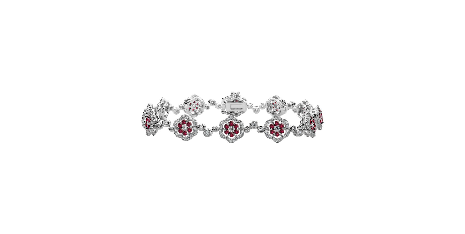 Diamond bracelet with Ruby Sparkling Meadow