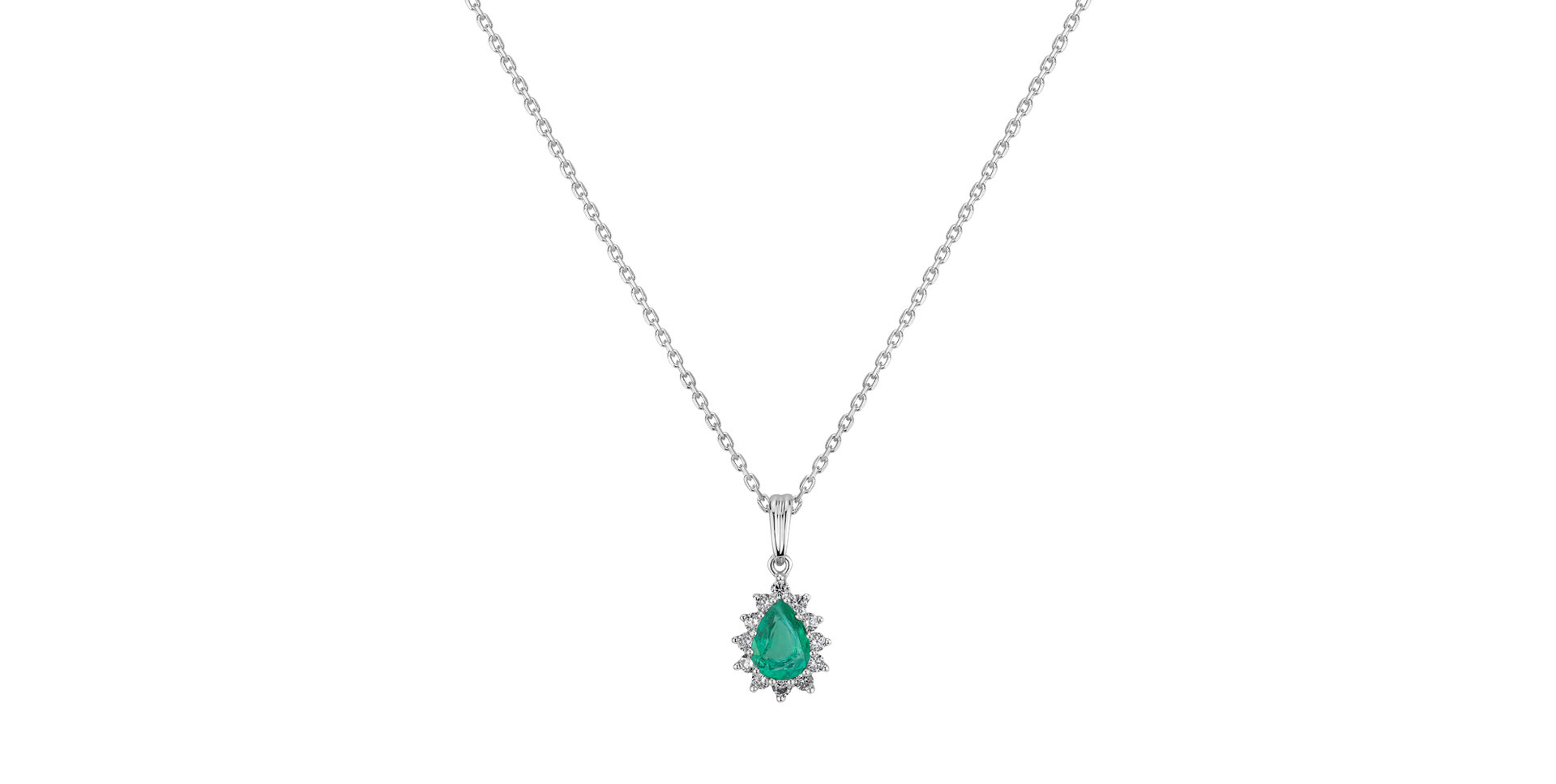Diamond pendant with Emerald Space Splendor