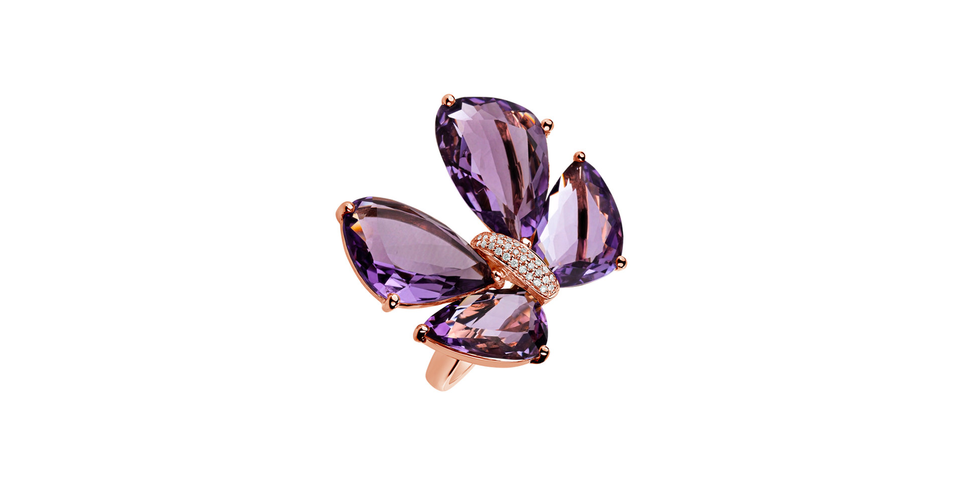 Diamond ring and Amethyst Dreamy Butterfly