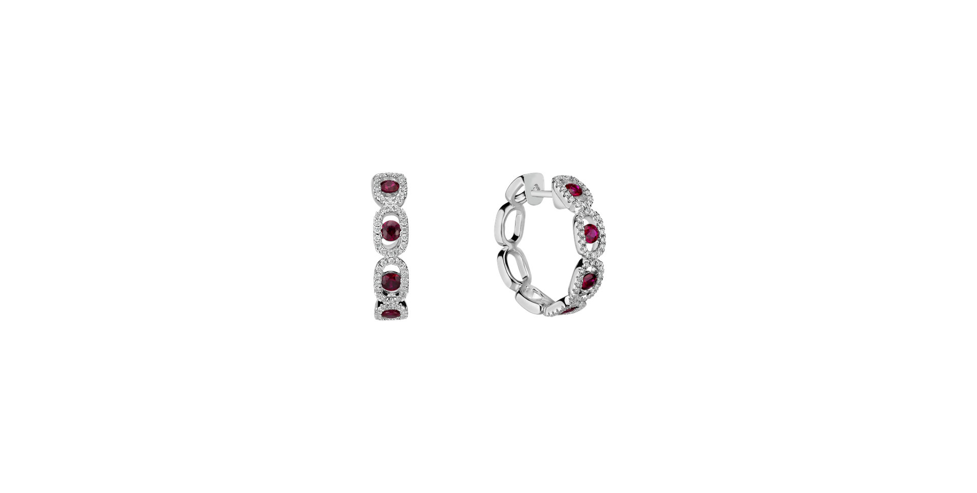 Diamond earrings and Ruby Royal Earrings