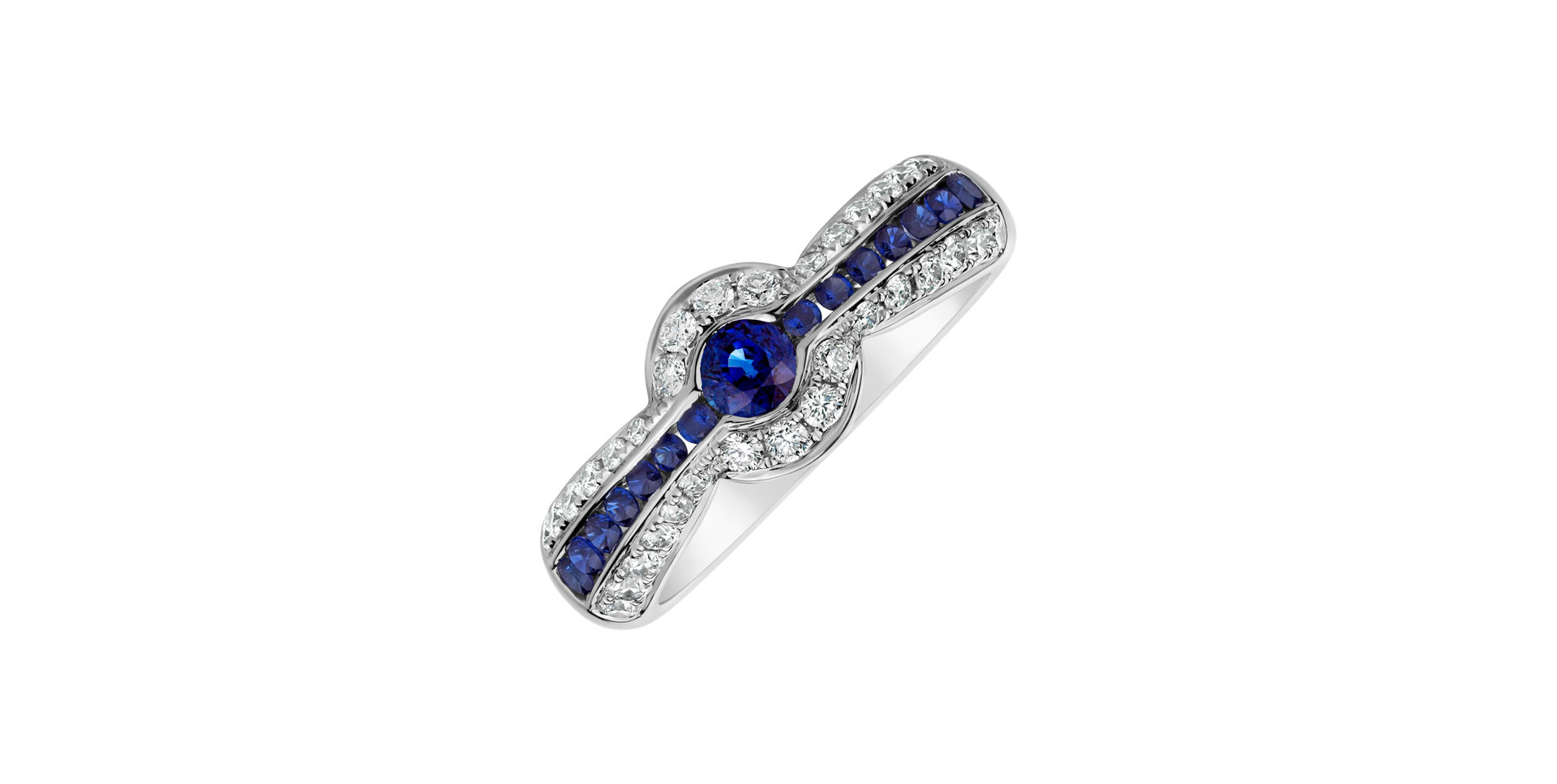 Diamond ring with Sapphire Valeria