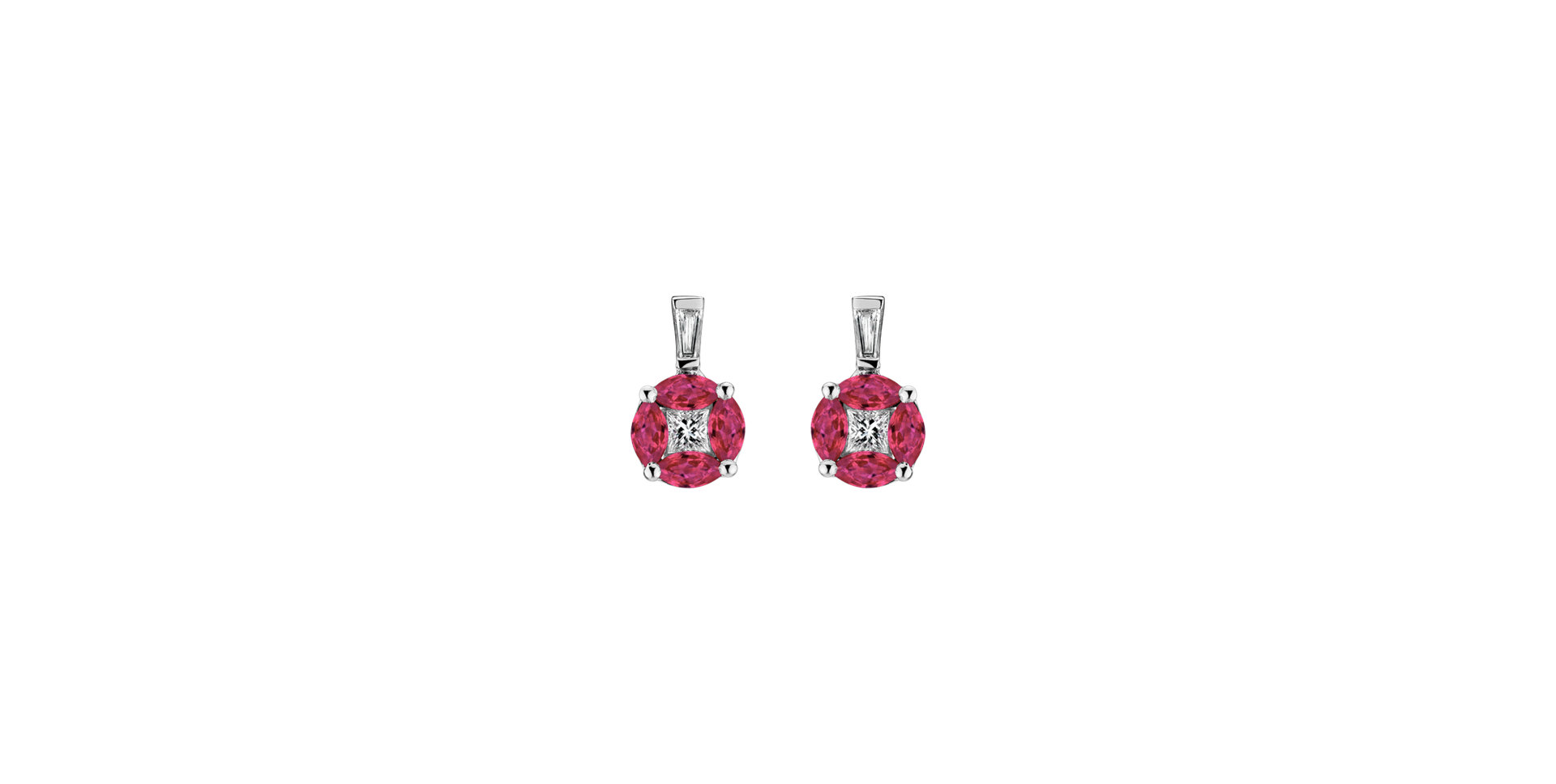 Diamond earrings and Ruby Rio De Janeiro
