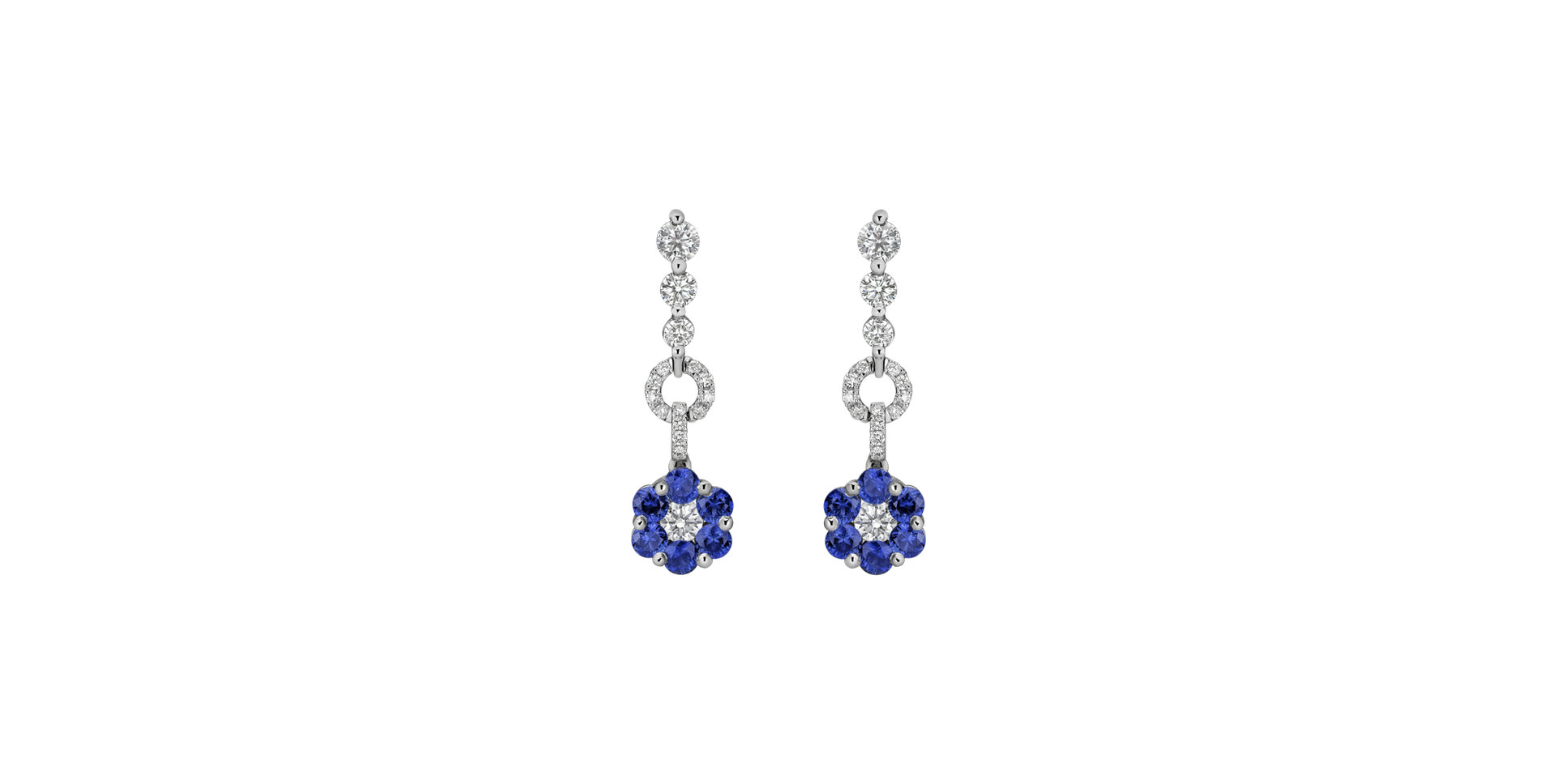 Diamond earrings and Sapphire Blue Sin