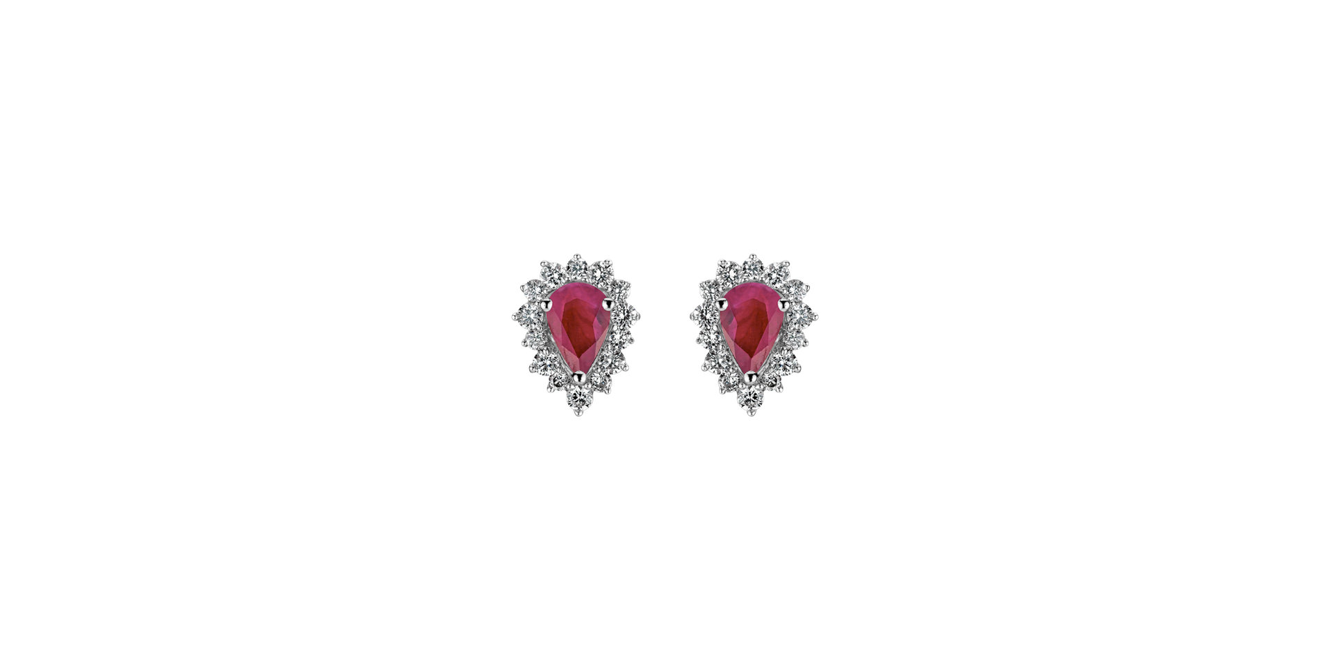 Diamond earrings with Ruby Red Passion