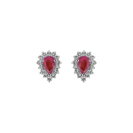 Diamond earrings with Ruby Red Passion