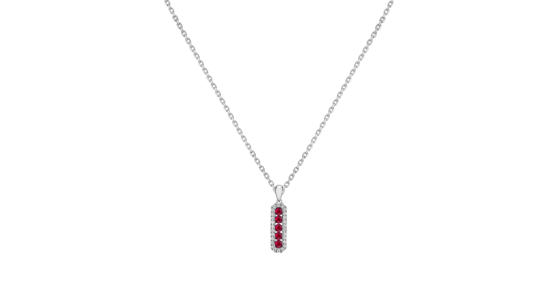 Diamond pendant with Ruby Gia