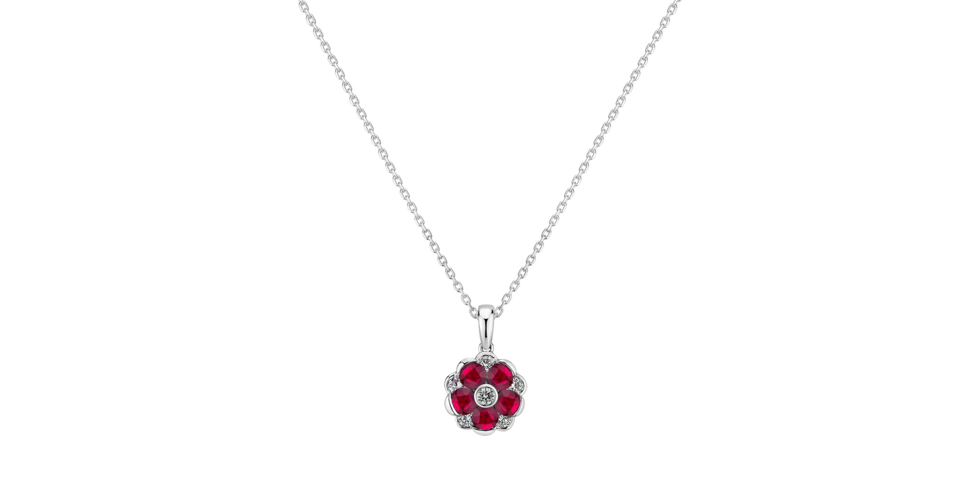 Diamond pendant with Ruby Amina