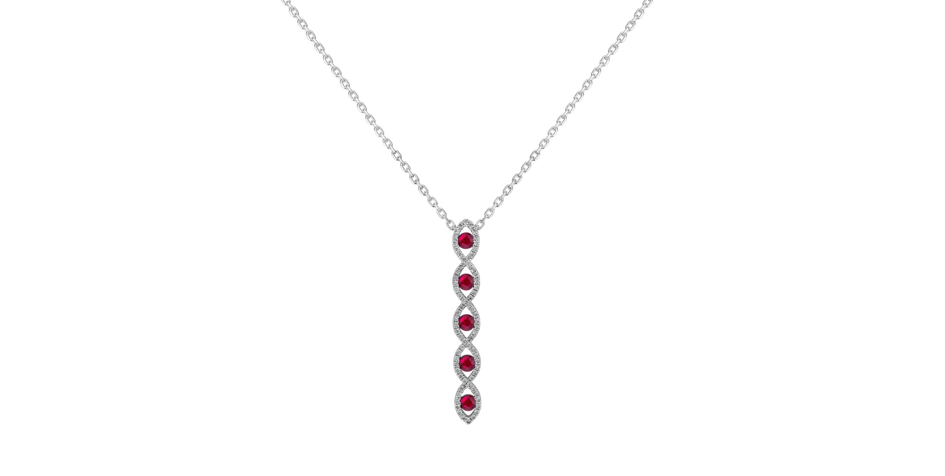 Diamond pendant with Ruby Stones of Romance