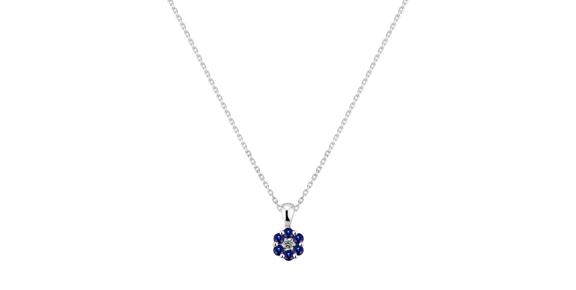Diamond pendant with Sapphire Fancy Daisy