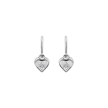 Children's diamond earrings Little Heart