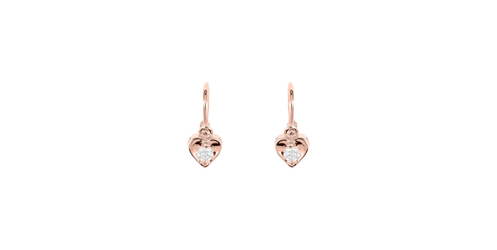 Children's diamond earrings Little Heart