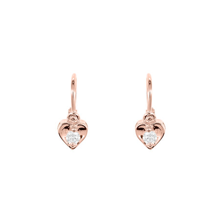 Children's diamond earrings Little Heart