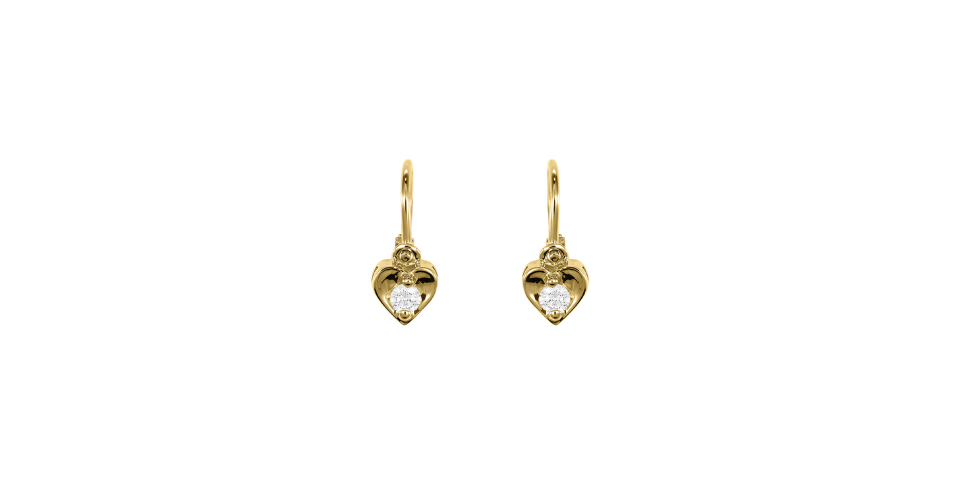 Children's diamond earrings Little Heart