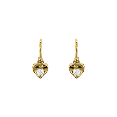 Children's diamond earrings Little Heart