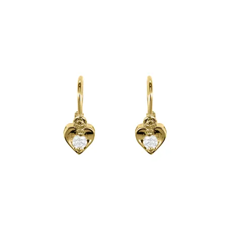 Children's diamond earrings Little Heart