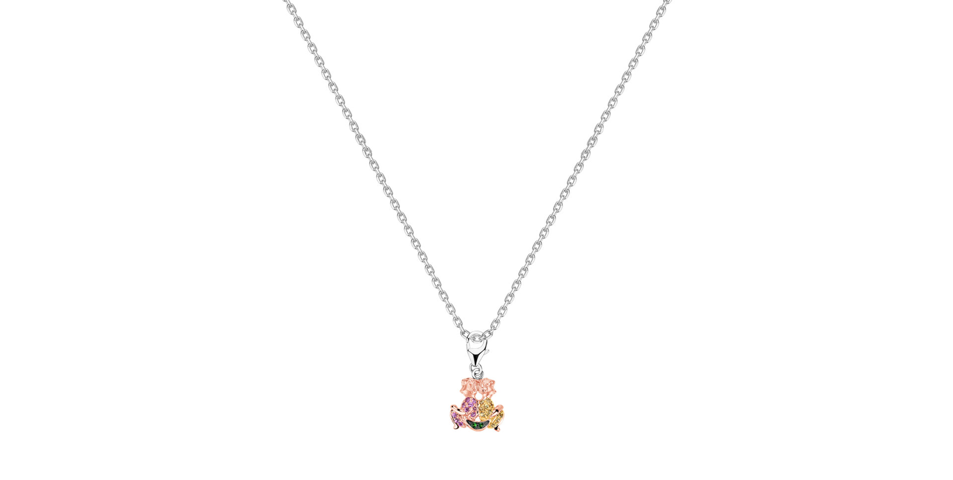 Pendant with Sapphires and Garnets Sapphire Gemini