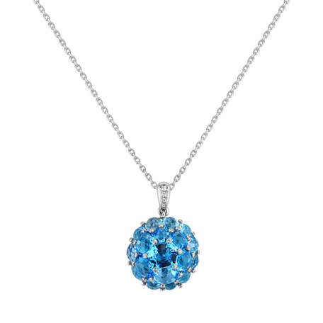 Diamond pendant with Topaz Basilia