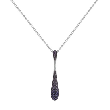 Diamond pendant with Sapphire Blossom