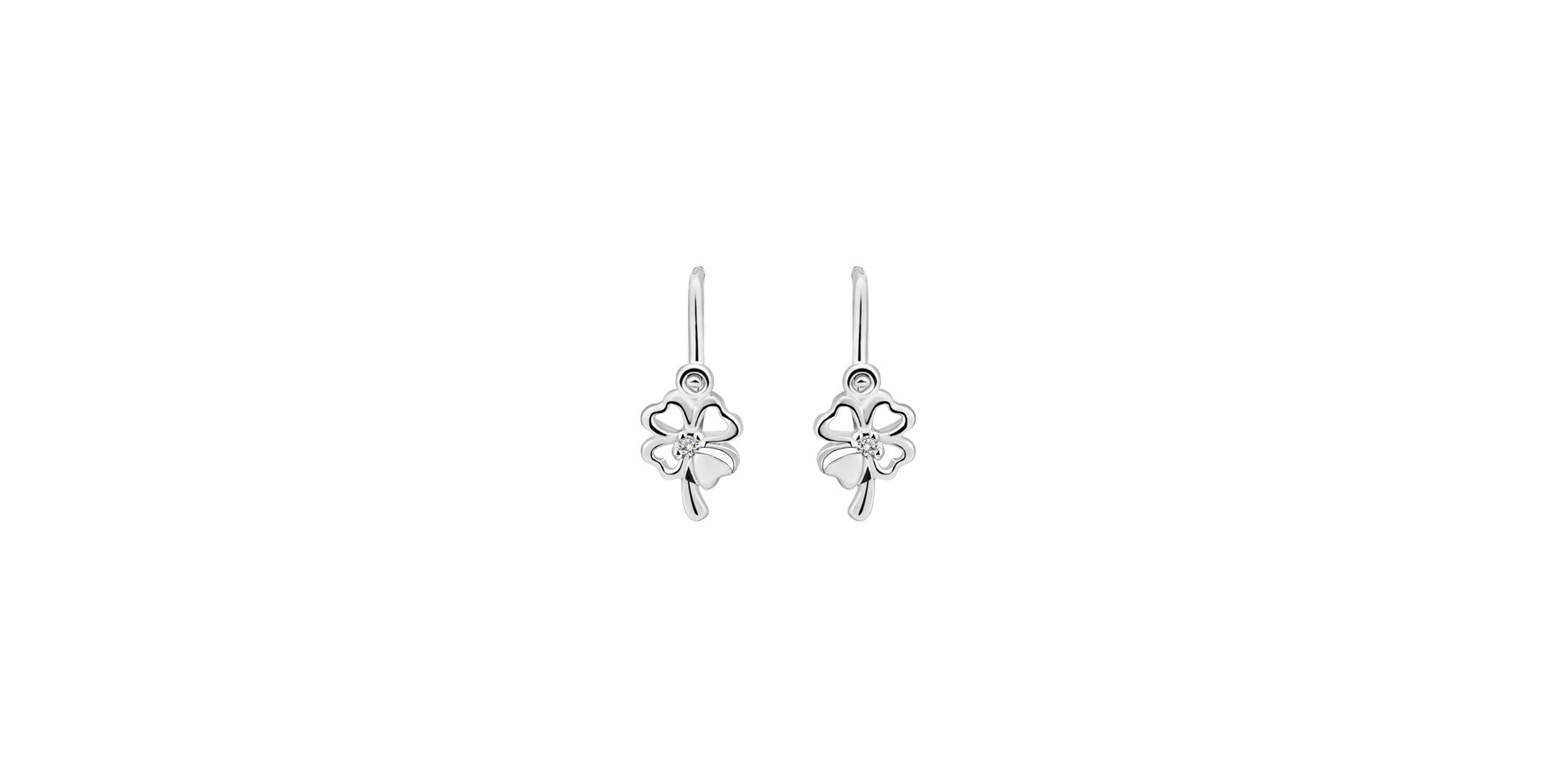 Children's diamond earrings Cloverleaf