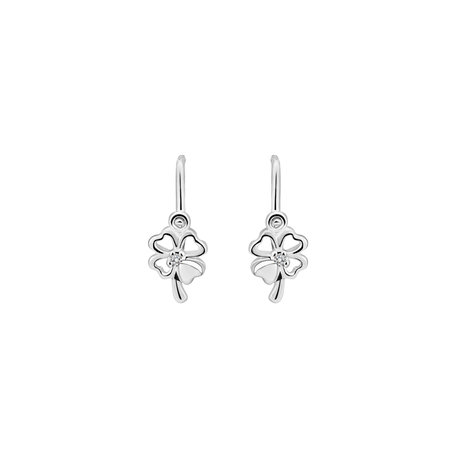 Children's diamond earrings Cloverleaf