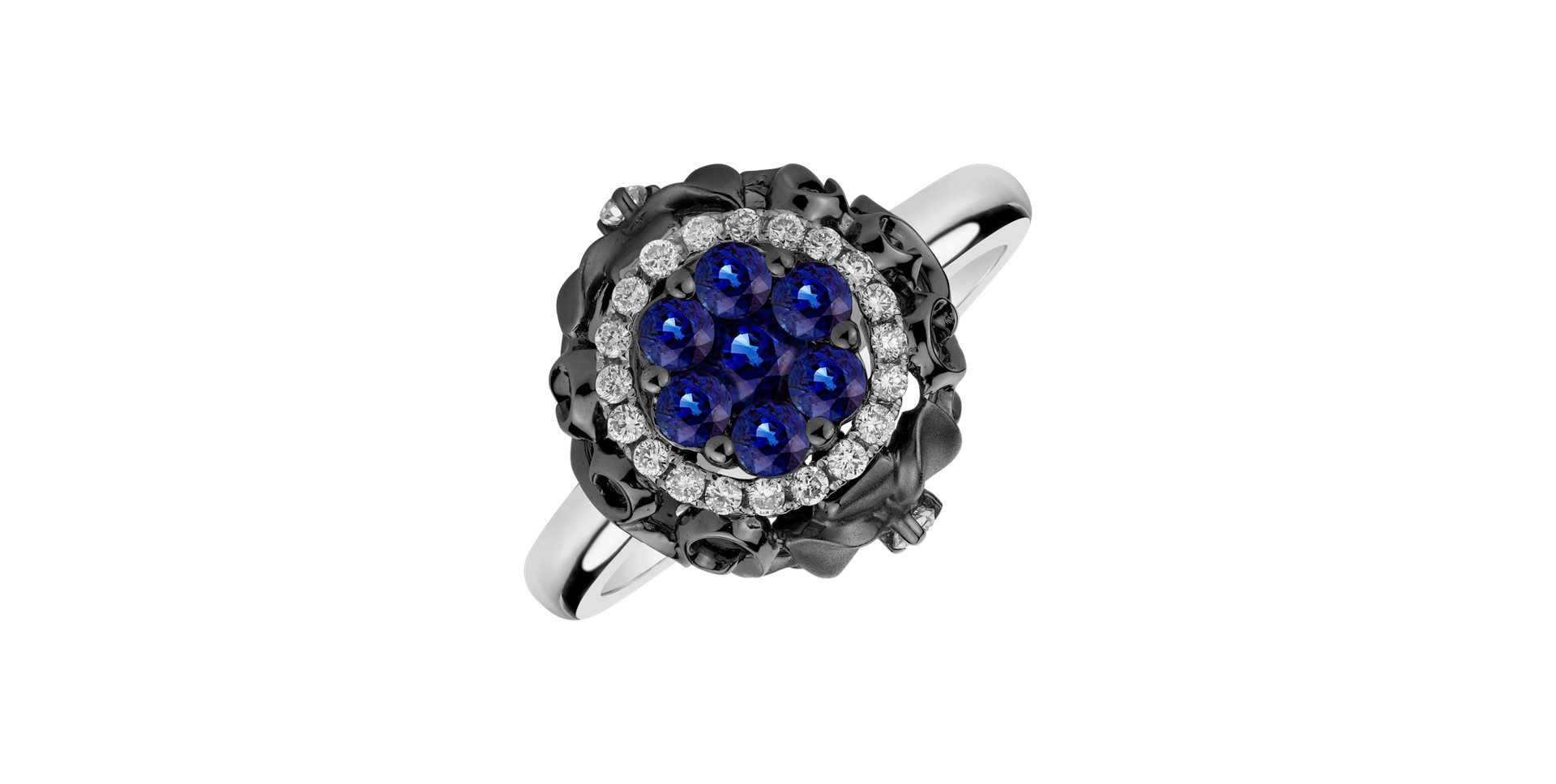 Diamond ring with Sapphire Touch of Heaven