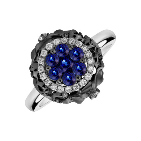 Diamond ring with Sapphire Touch of Heaven