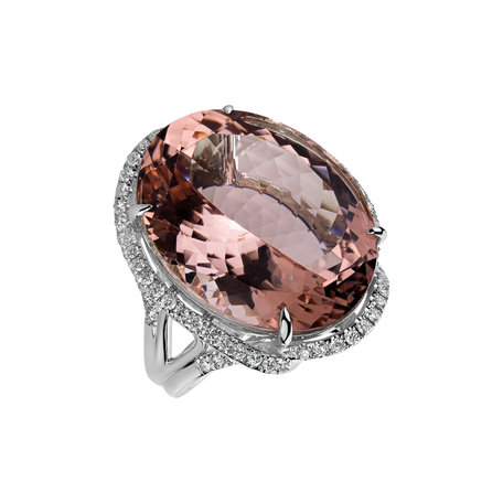 Diamond ring with Morganite Ghislaine