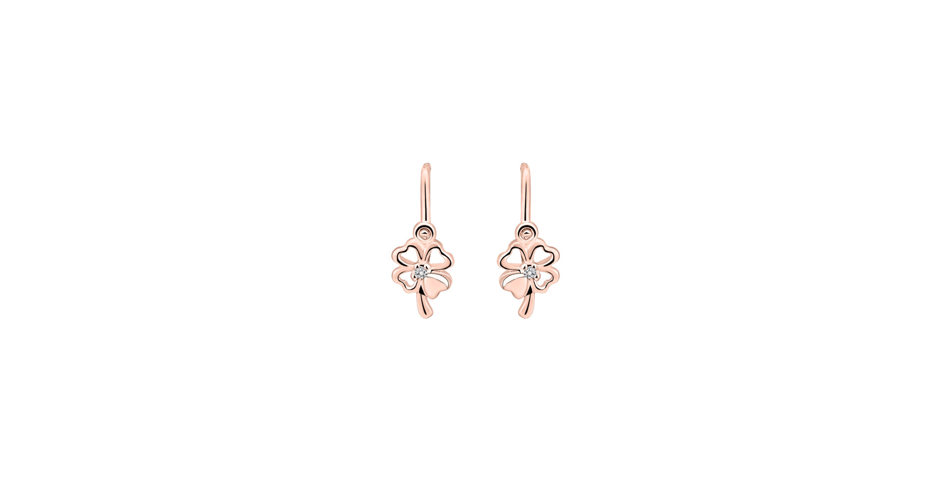 Children's diamond earrings Cloverleaf