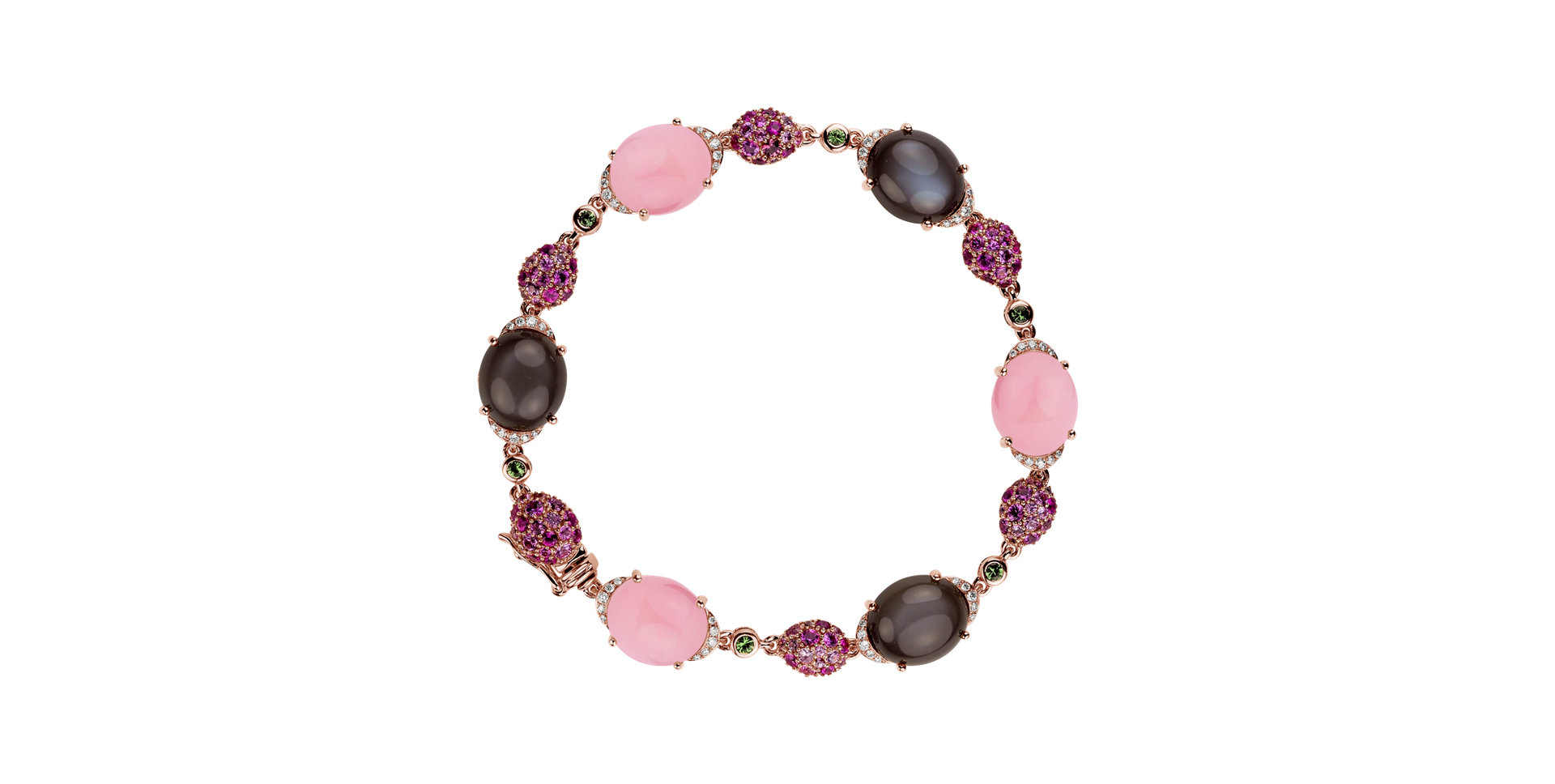 Diamond bracelet with gemstone Rainbow Mosaic