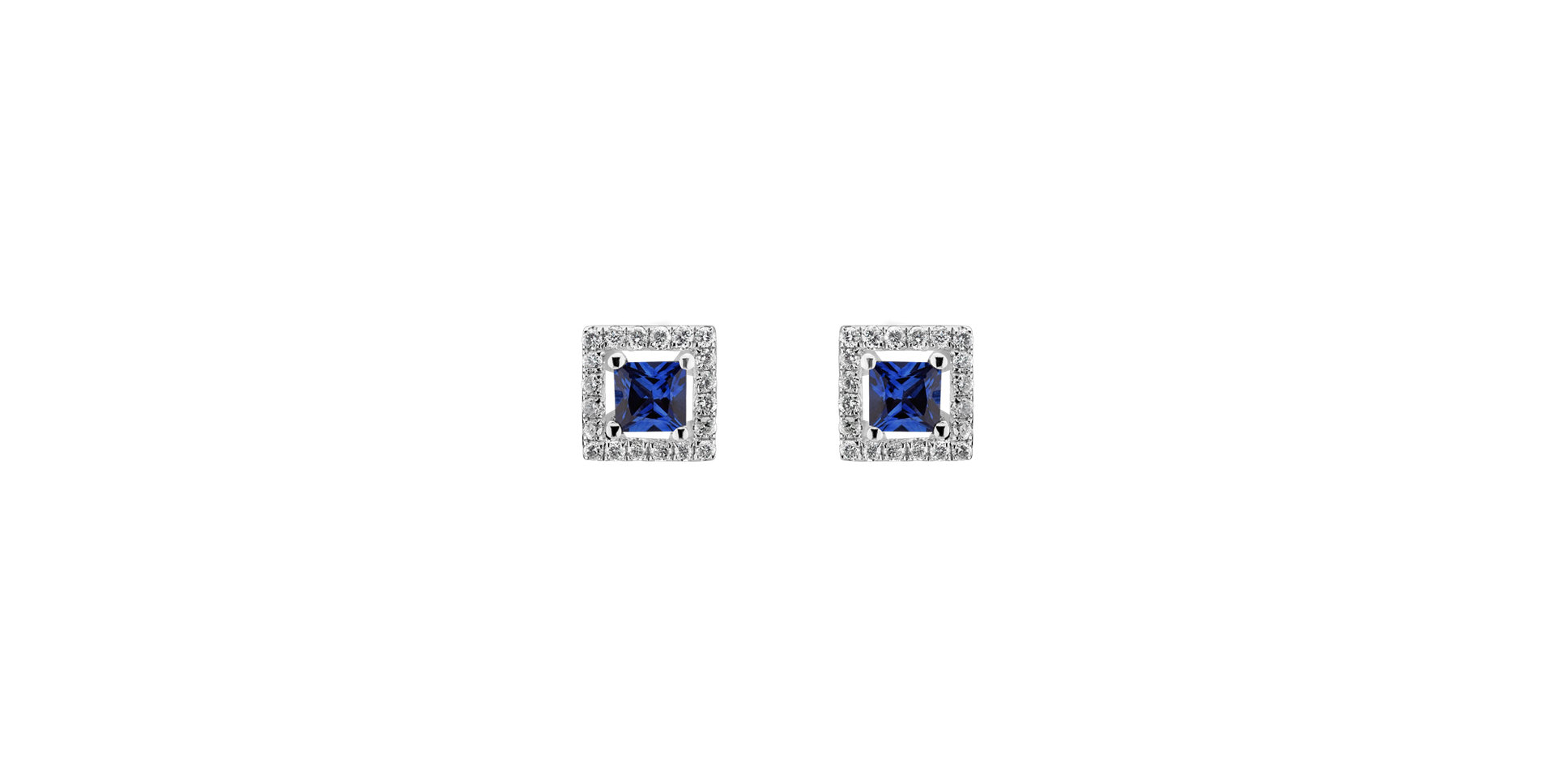 Diamond earrings with Sapphire Dark Chocolate