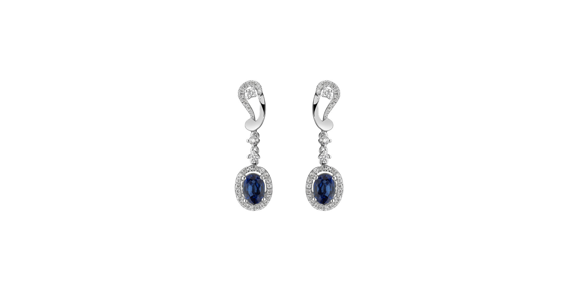 Diamond earrings with Sapphire Vesper night