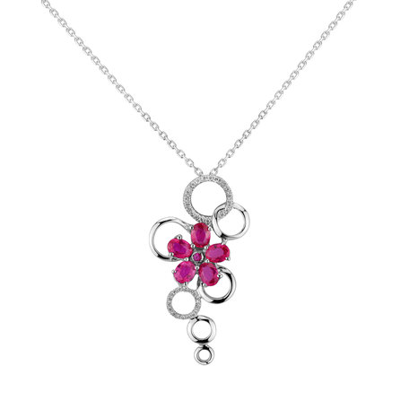 Diamond pendant with Ruby Touch of Spring