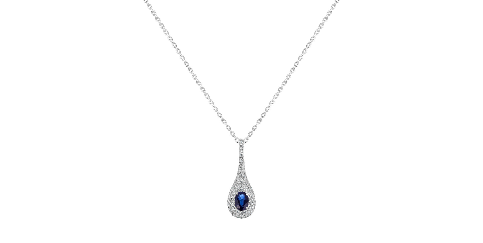 Diamond pendant with Sapphire Tear Core