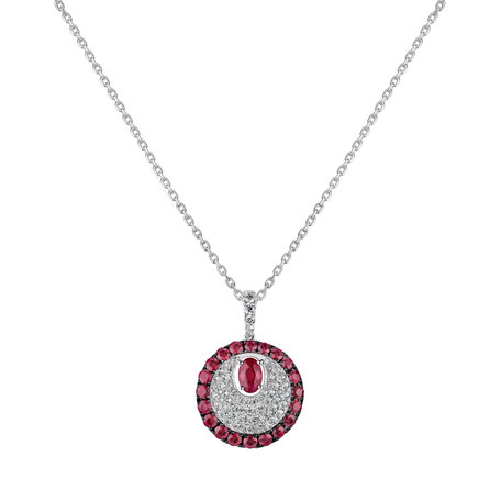 Diamond pendant with Ruby Eclipse of Devotion