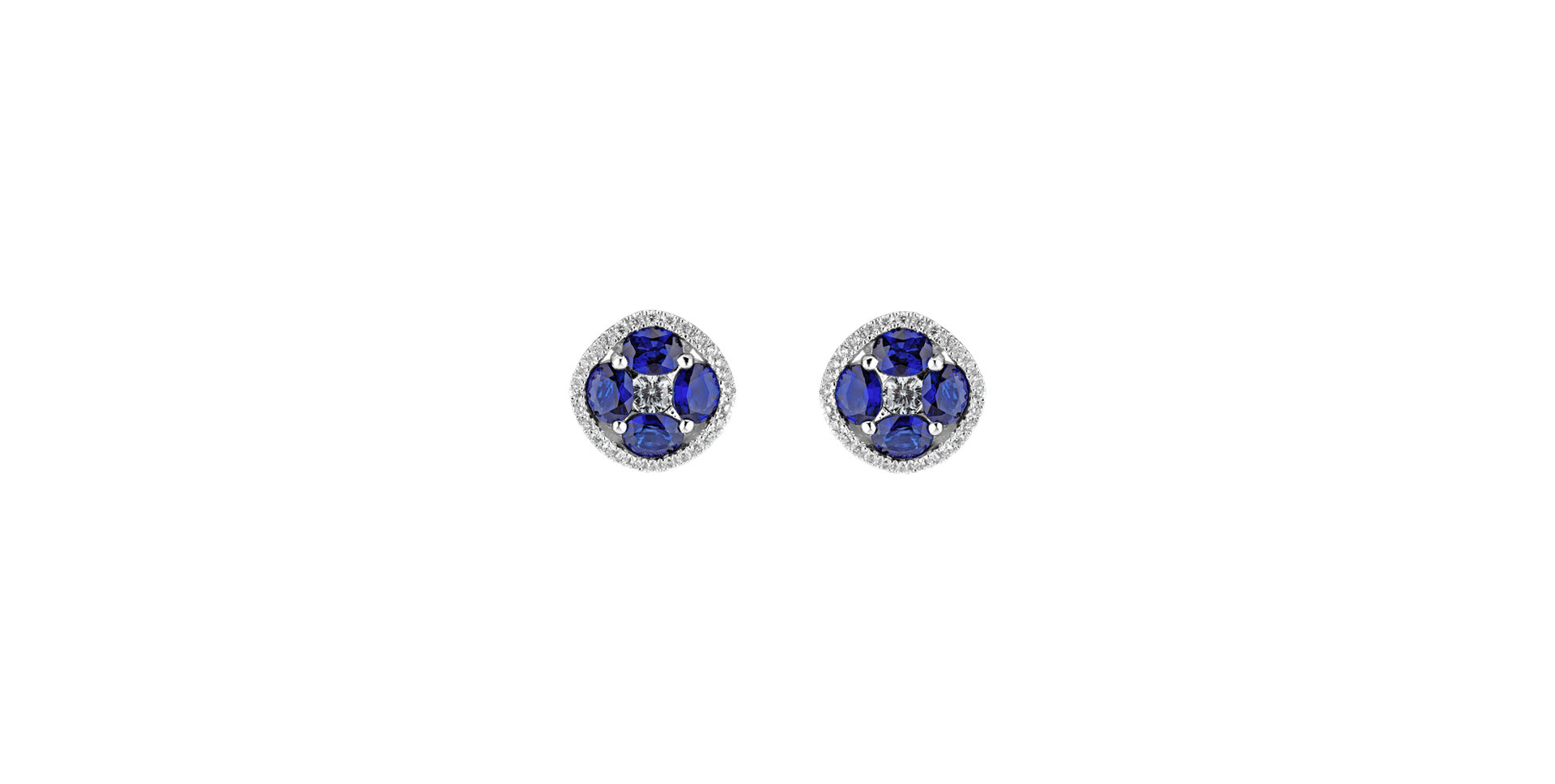 Diamond earrings and Sapphire Misty Oasis