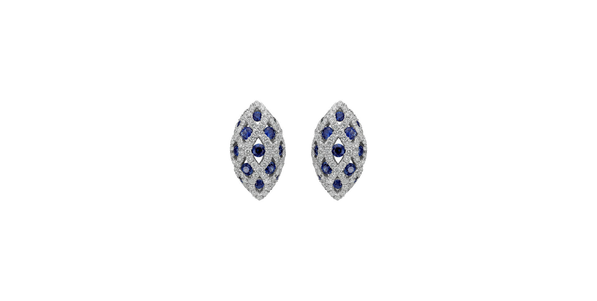 Diamond earrings with Sapphire Dark Blue Catherine